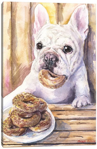 Cafe I Canvas Art Print - French Bulldog Art