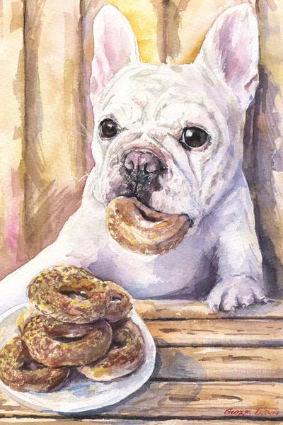 French Bulldogs: Cafe I by George Dyachenko