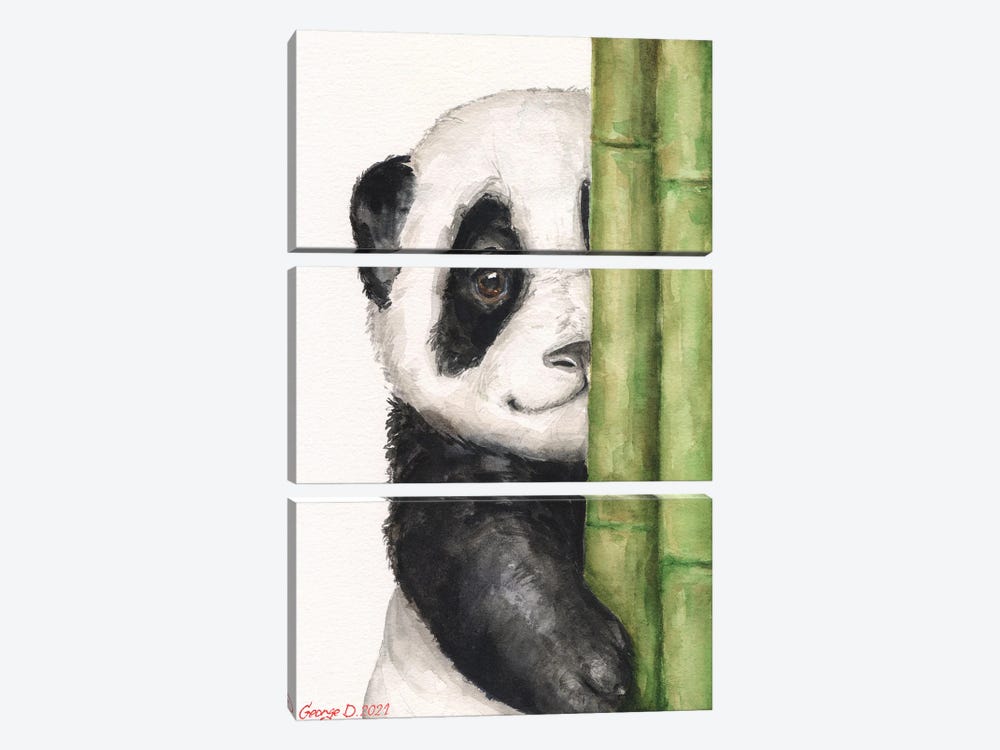 Little Panda I by George Dyachenko 3-piece Canvas Artwork