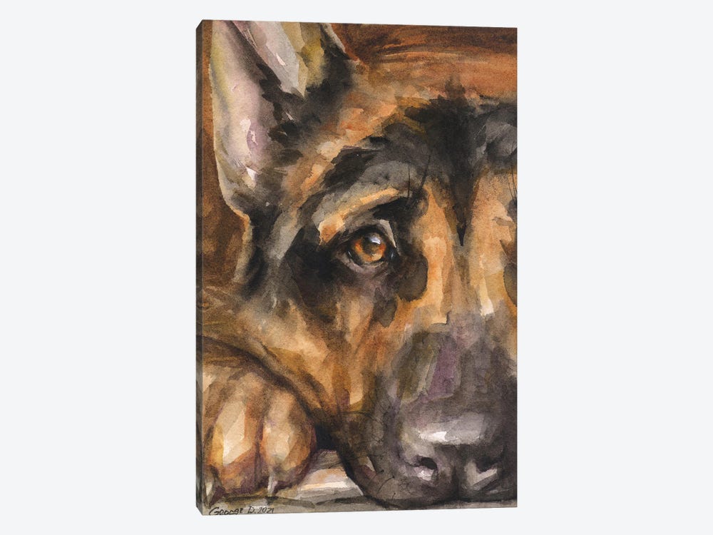 German Shepherd Sight by George Dyachenko 1-piece Canvas Art