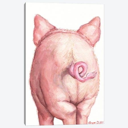 Piglet Butt Canvas Print #GDY314} by George Dyachenko Art Print