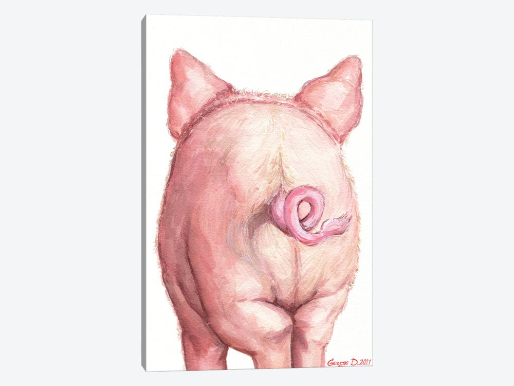 Piglet Butt by George Dyachenko 1-piece Canvas Print