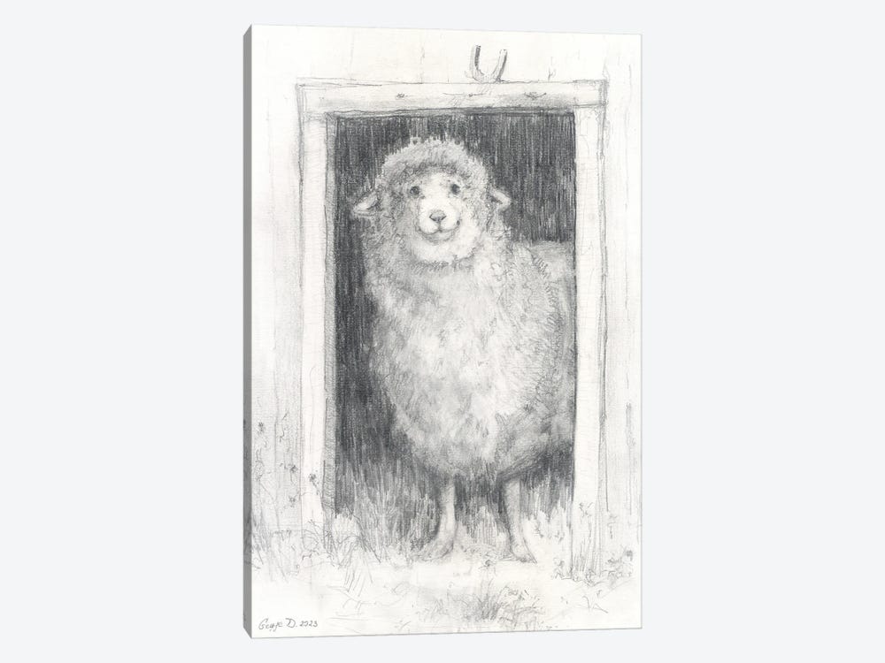 Happy Sheep. by George Dyachenko 1-piece Canvas Art Print