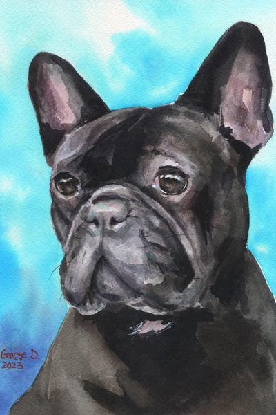 Black French Bulldog by George Dyachenko multi panel art