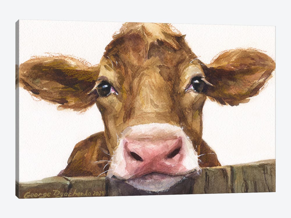 Cute Brown Calf by George Dyachenko 1-piece Canvas Art