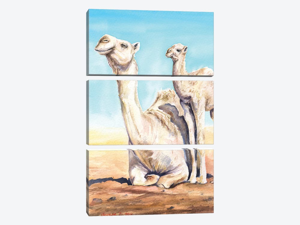 Camel & Calf by George Dyachenko 3-piece Canvas Wall Art