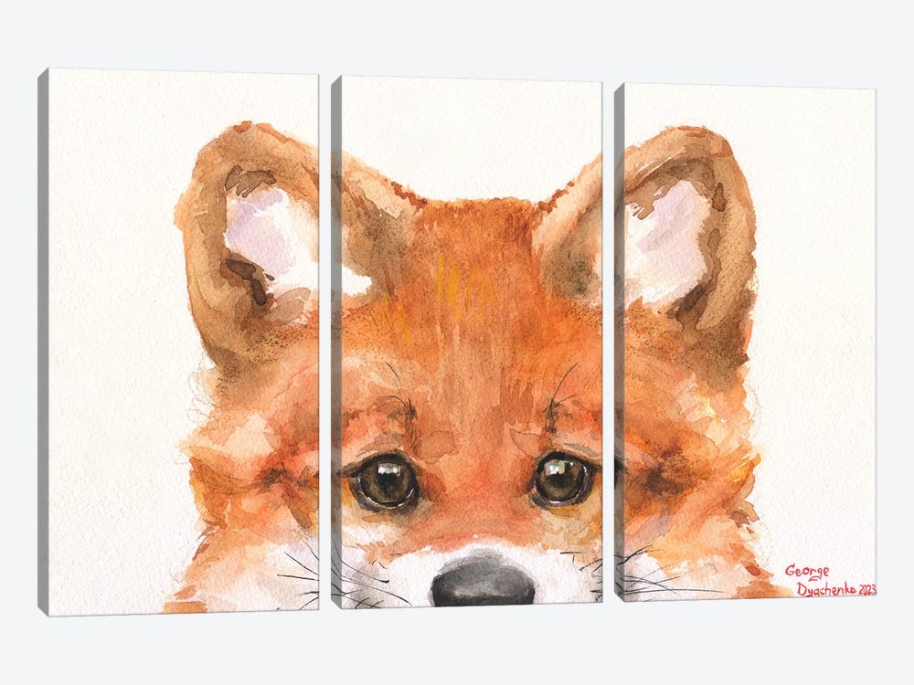 Little Fox by George Dyachenko 3-piece Canvas Wall Art
