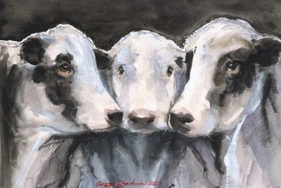 Three Cows by George Dyachenko multi panel art