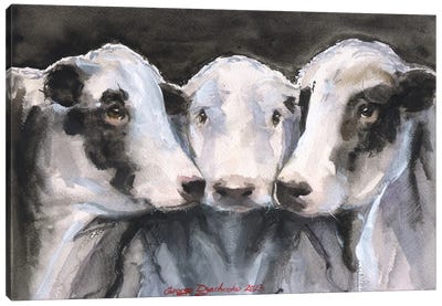Three Cows Canvas Art Print - George Dyachenko