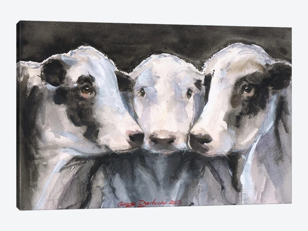 Three Cows by George Dyachenko 1-piece Canvas Print