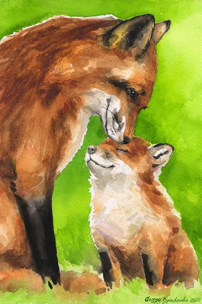 Foxes: Fox And Her Baby by George Dyachenko