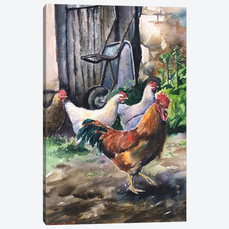 Chickens Canvas Print #GDY36} by George Dyachenko Canvas Art Print