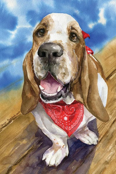Basset Hound With Neckerchief