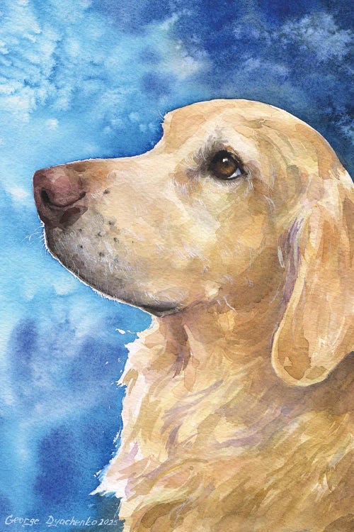 Golden Retriever Portrait by George Dyachenko wall art