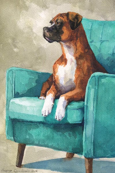 Boxers: Majesty Boxer On Armchair by George Dyachenko