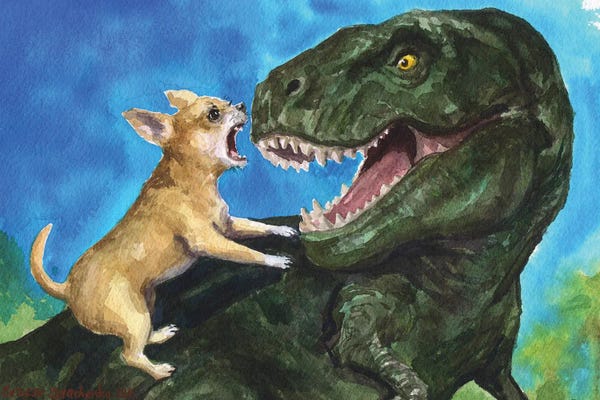 George Dyachenko: Chihuahua Vs T-Rex by George Dyachenko