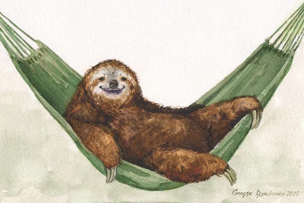 George Dyachenko: Sloth On The Hammock by George Dyachenko