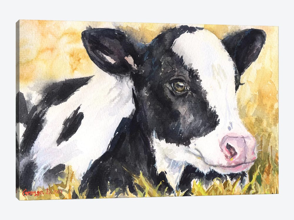 Cow Baby by George Dyachenko 1-piece Canvas Art Print