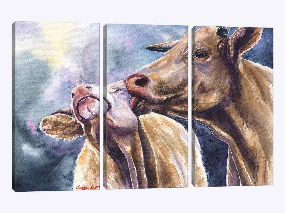 Cows by George Dyachenko 3-piece Canvas Print