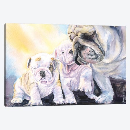English Bulldog Family Canvas Print #GDY60} by George Dyachenko Art Print