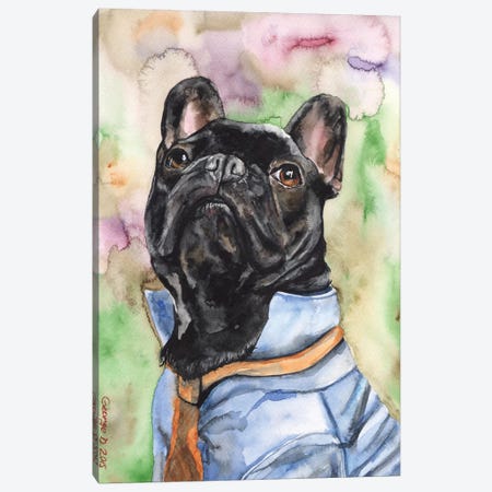 Fancy French Bulldog Canvas Print #GDY67} by George Dyachenko Canvas Artwork