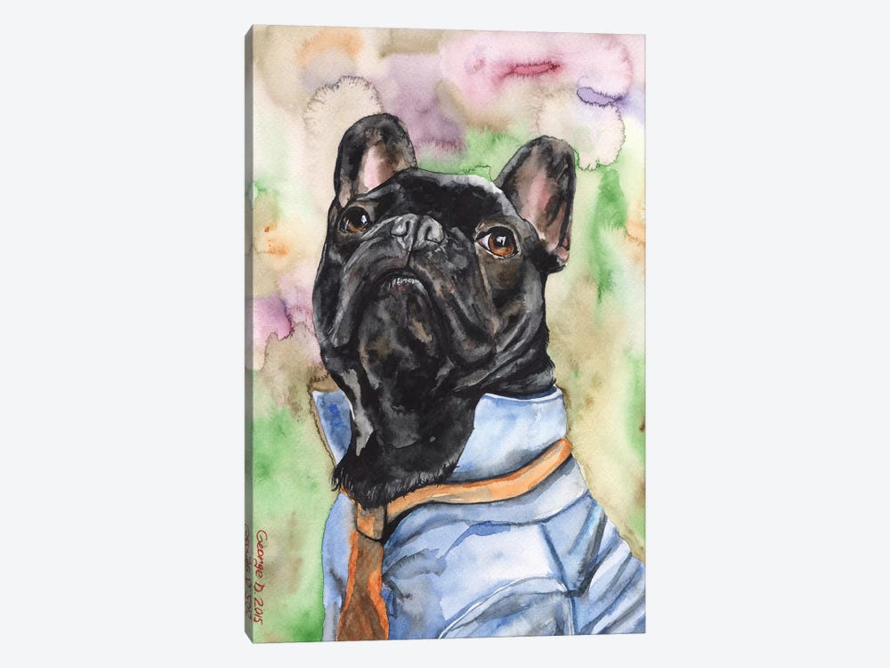 Fancy French Bulldog by George Dyachenko 1-piece Canvas Art Print