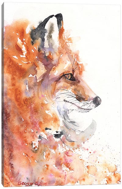 Fire Fox Canvas Art Print - George Dyachenko