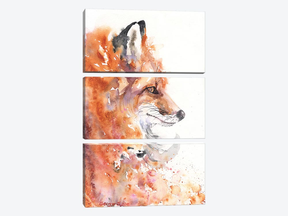 Fire Fox by George Dyachenko 3-piece Canvas Print