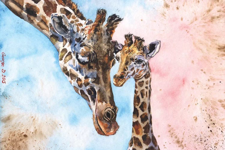 Giraffe Family I by George Dyachenko wall art