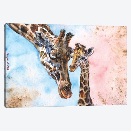 Giraffe Family I Canvas Print #GDY76} by George Dyachenko Canvas Print