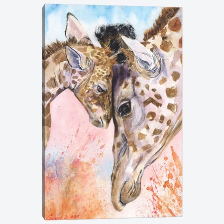 Giraffe Family II Canvas Print #GDY77} by George Dyachenko Art Print