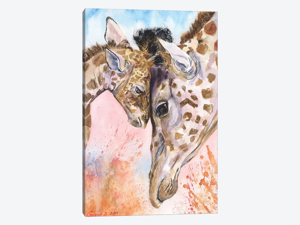 Giraffe Family II by George Dyachenko 1-piece Canvas Art