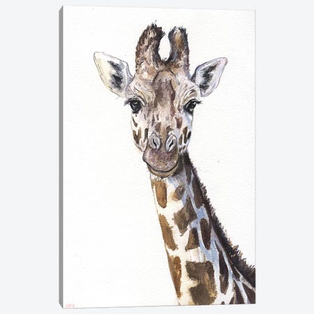 Giraffe On White Canvas Print #GDY80} by George Dyachenko Art Print