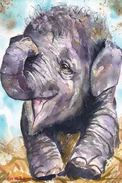 Happy Elephant by George Dyachenko multi panel art