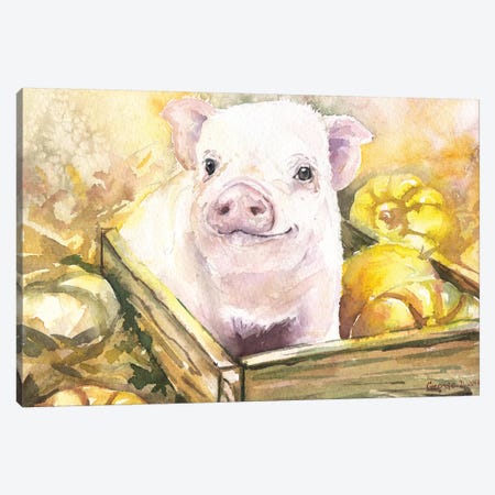 Happy Piggy III Canvas Print #GDY93} by George Dyachenko Canvas Artwork