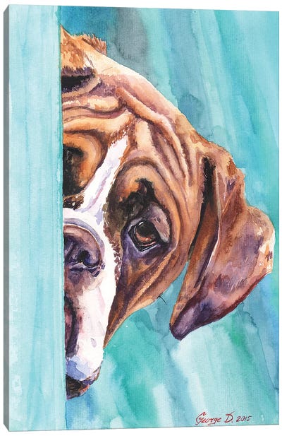 Hide And Seek Canvas Art Print - Best Selling Dog Art