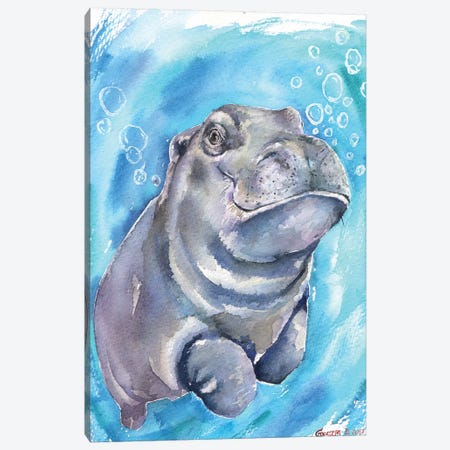 Hippo Baby I Canvas Print #GDY95} by George Dyachenko Canvas Art Print