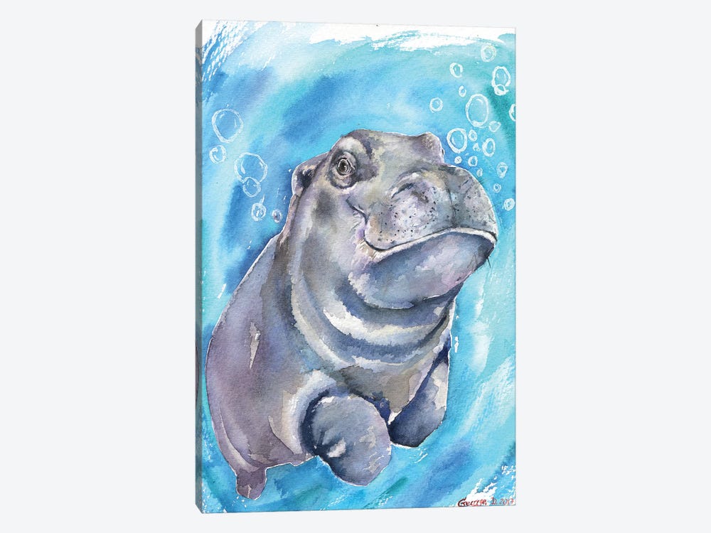 Hippo Baby I by George Dyachenko 1-piece Canvas Art