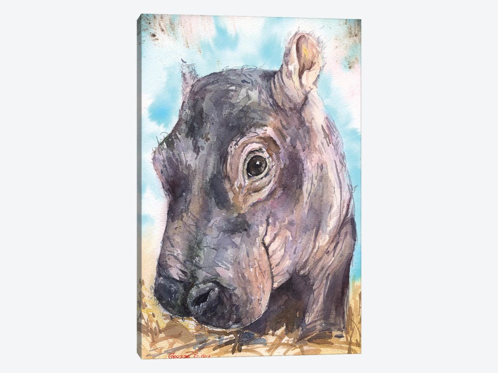 Hippo Baby II by George Dyachenko 1-piece Art Print