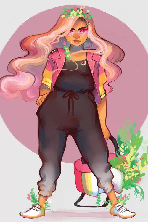 Floral Jumpsuit by Geneva B wall art