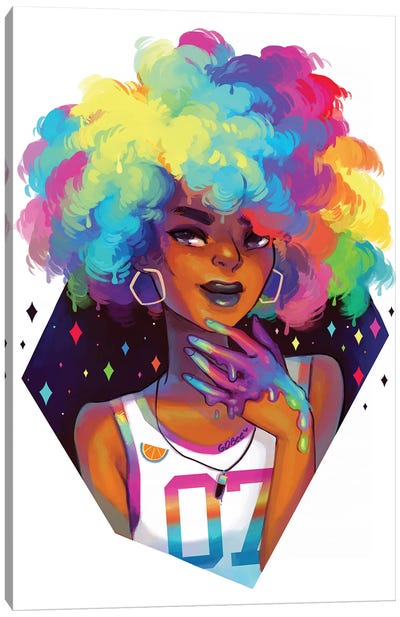 Rainbow Hair Canvas Art Print - Geneva B