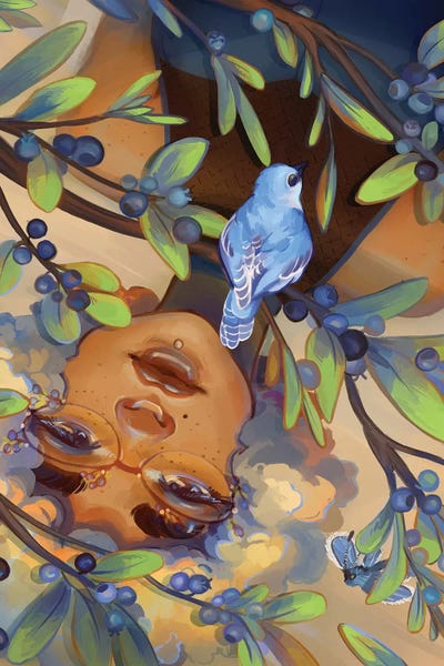 Blueberries by Geneva B art print