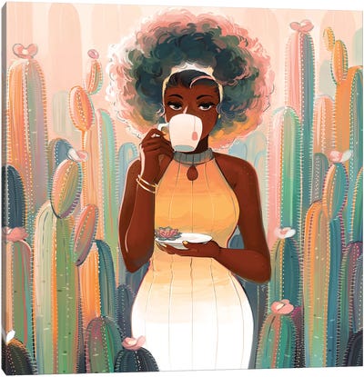 Cacti Tea Canvas Art Print