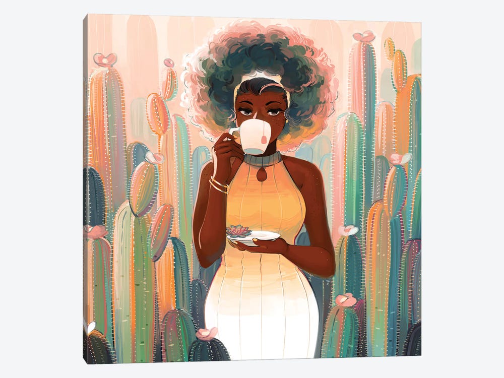 Cacti Tea by Geneva B 1-piece Canvas Wall Art