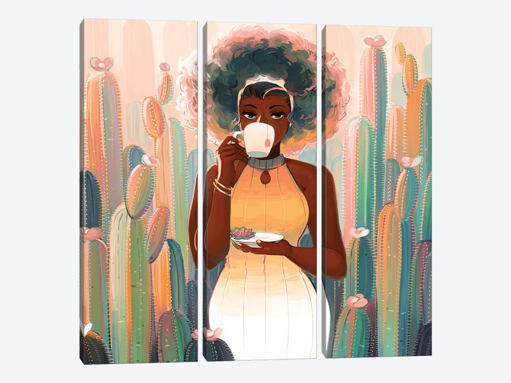 Cacti Tea by Geneva B 3-piece Canvas Wall Art