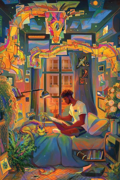 Fine Art Print: Paper Dragon Room by Geneva B