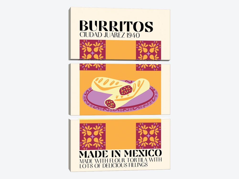 Burritos by Gaec Studio 3-piece Art Print