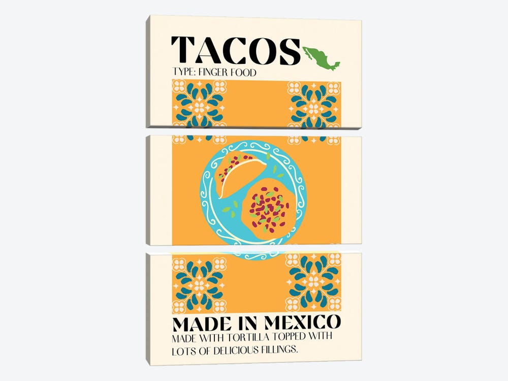 Tacos by Gaec Studio 3-piece Canvas Art