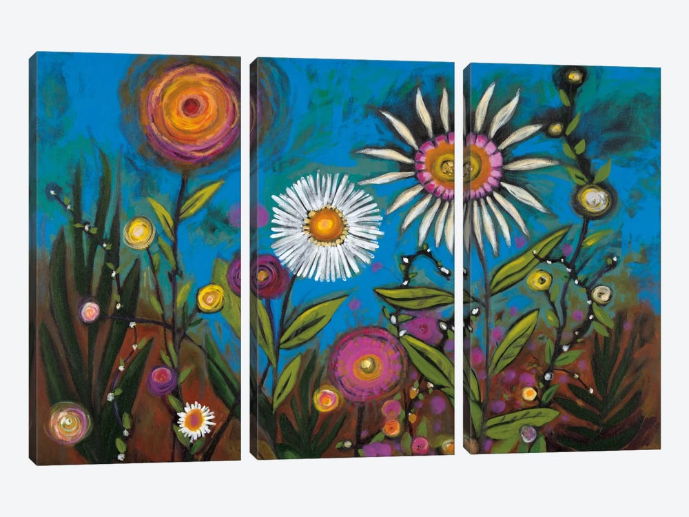 Wild Flower by Georgia Eider 3-piece Canvas Print