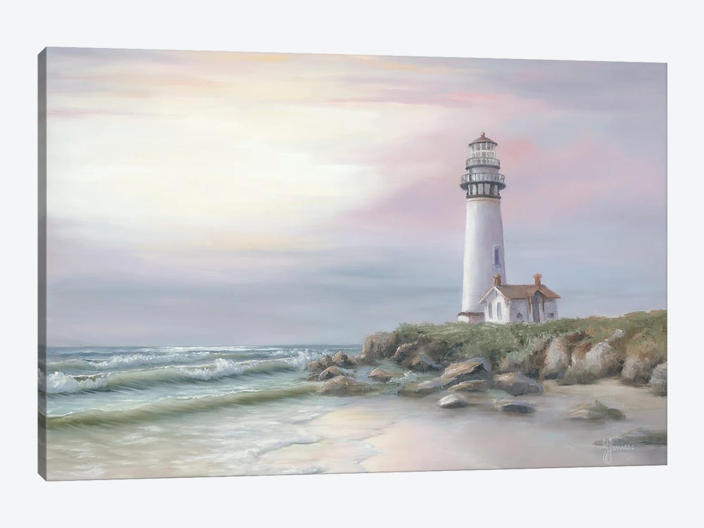 Lighthouse At Sunset by Georgia Janisse 1-piece Canvas Art
